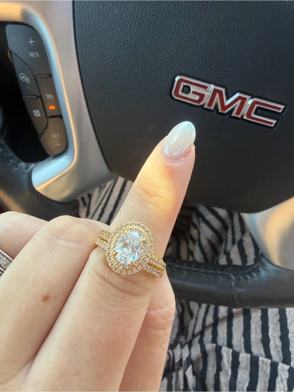 Lana Double Halo Oval Ring - Gold